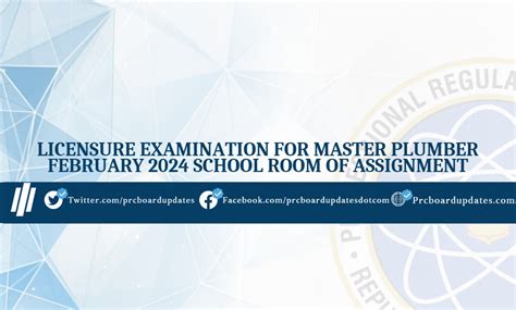 PRC Room Assignments for February 2024 Master Plumber Licensure .